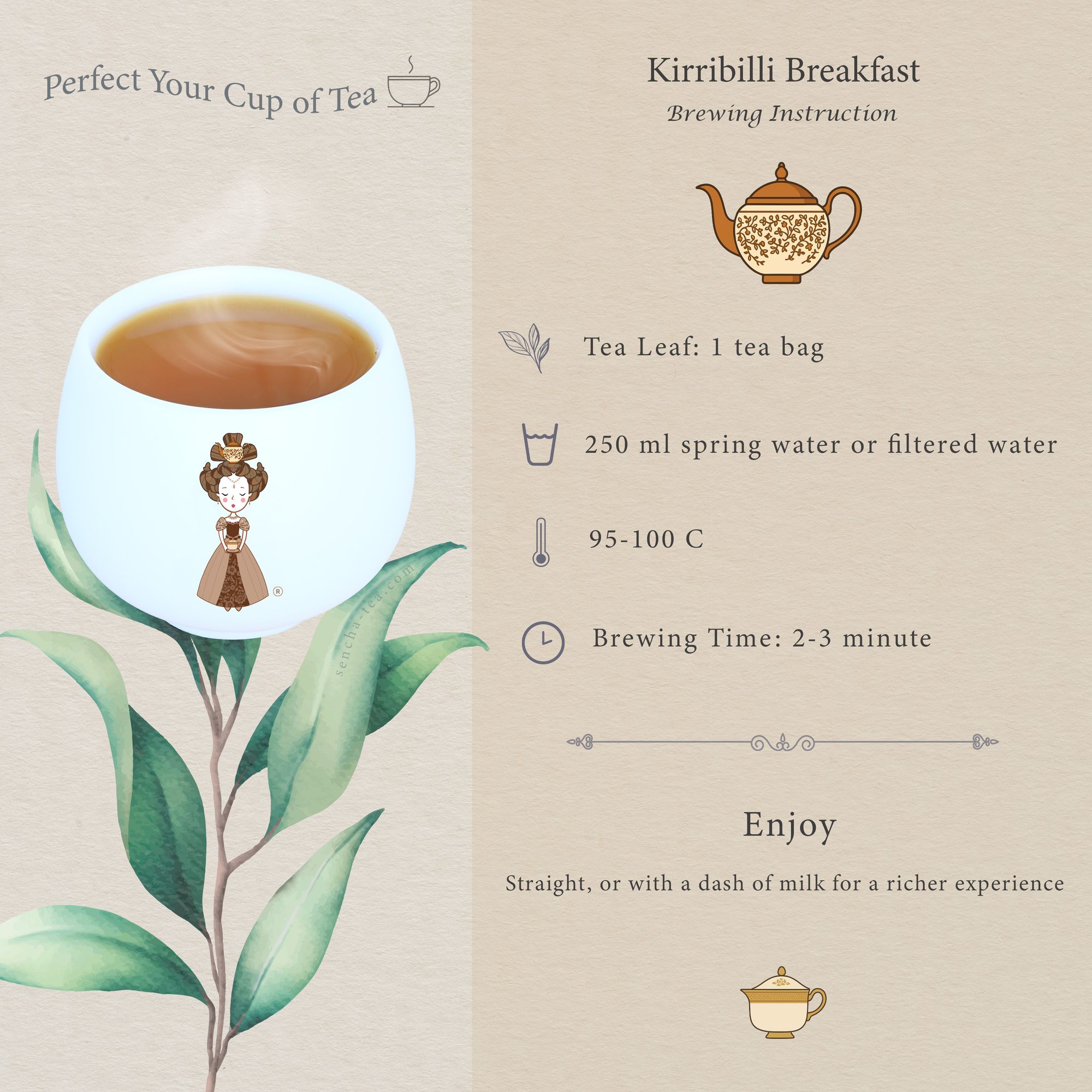 Golden-Tip Kirribilli Breakfast Tea Paired with Zesty Orange Almond Cake
